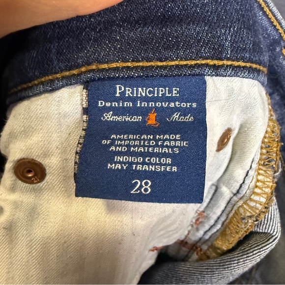 Principle Denim Innovators Cropped Jeans with White Stripe, Size 28 - Picture 6 of 7